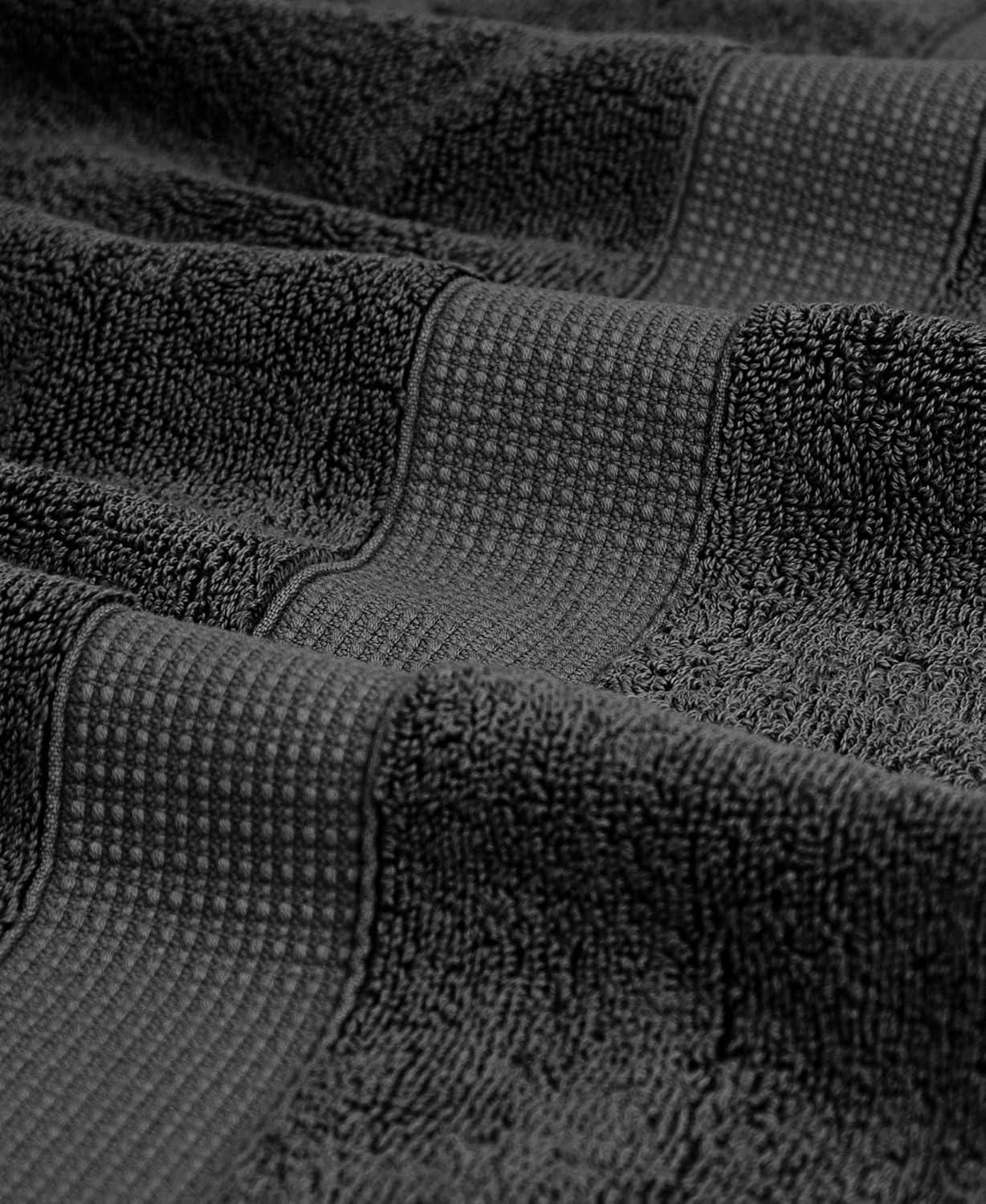 imageBlake Deluxe 7 Piece Bath Towel and Bath Mat Set Densely Woven Premium Ultra Soft High Absorbency Combed Cotton Luxury Spa Bath Towels 700 GSM Dark Grey