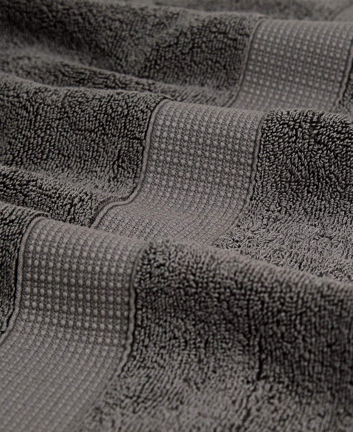 imageBlake Deluxe 7 Piece Bath Towel and Bath Mat Set Densely Woven Premium Ultra Soft High Absorbency Combed Cotton Luxury Spa Bath Towels 700 GSM Medium Grey