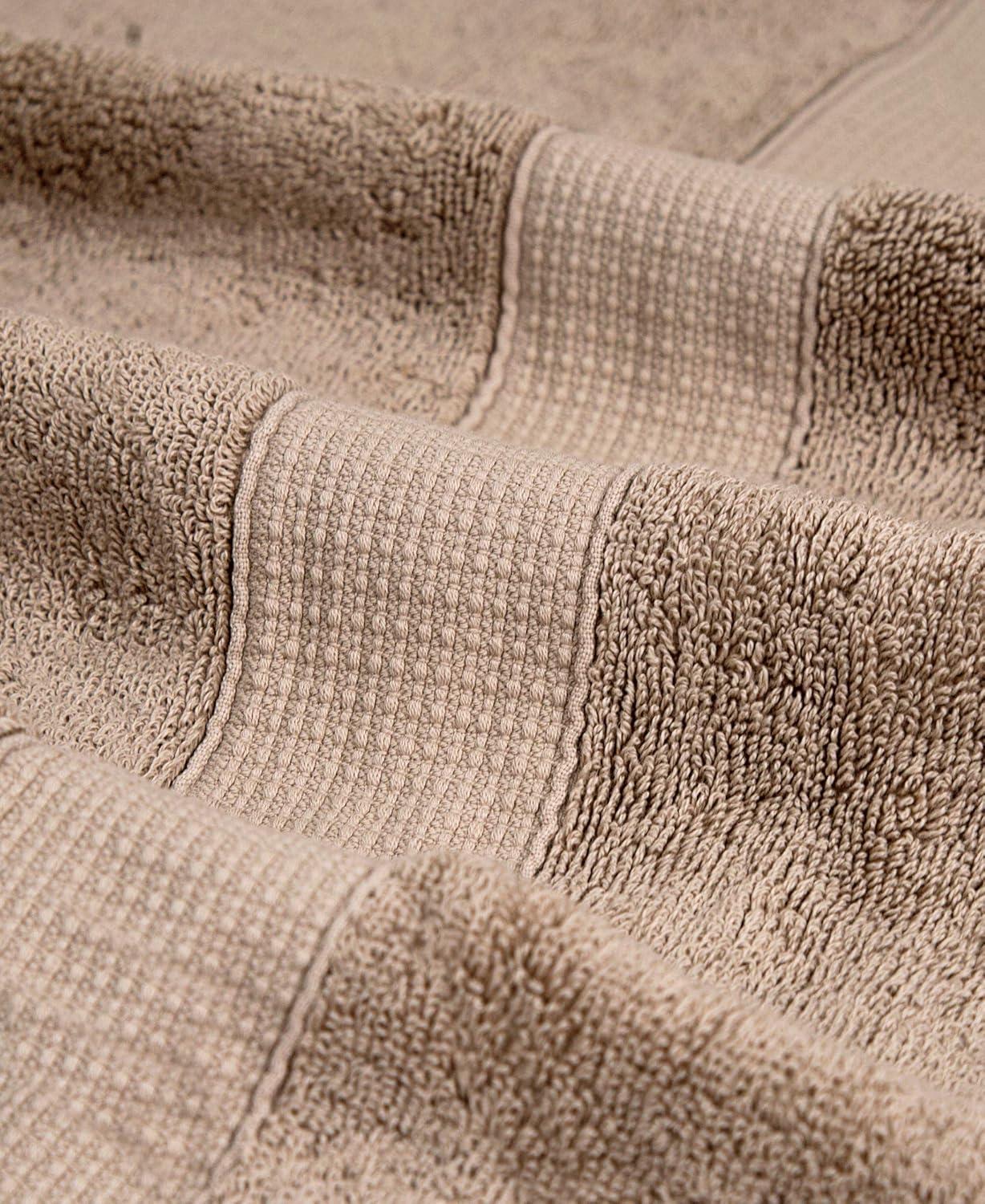 imageBlake Deluxe 7 Piece Bath Towel and Bath Mat Set Densely Woven Premium Ultra Soft High Absorbency Combed Cotton Luxury Spa Bath Towels 700 GSM Tan