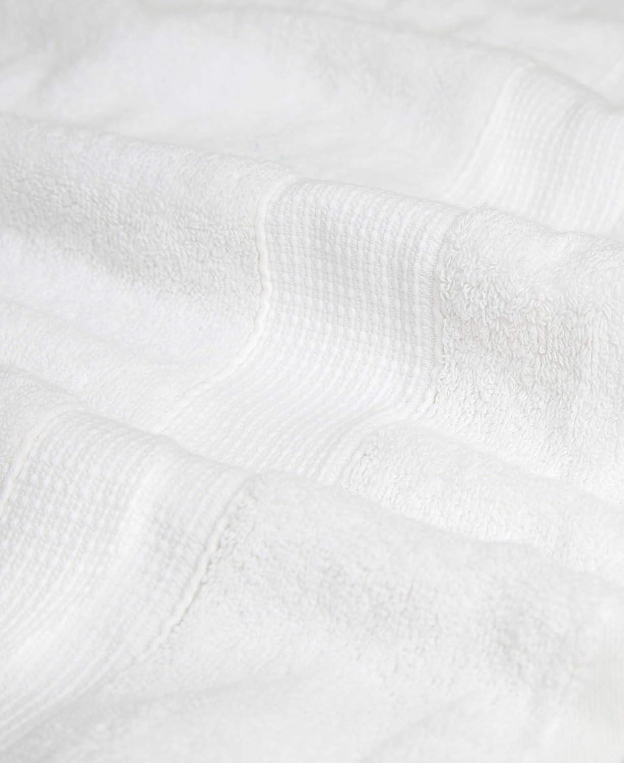 imageBlake Deluxe 7 Piece Bath Towel and Bath Mat Set Densely Woven Premium Ultra Soft High Absorbency Combed Cotton Luxury Spa Bath Towels 700 GSM White