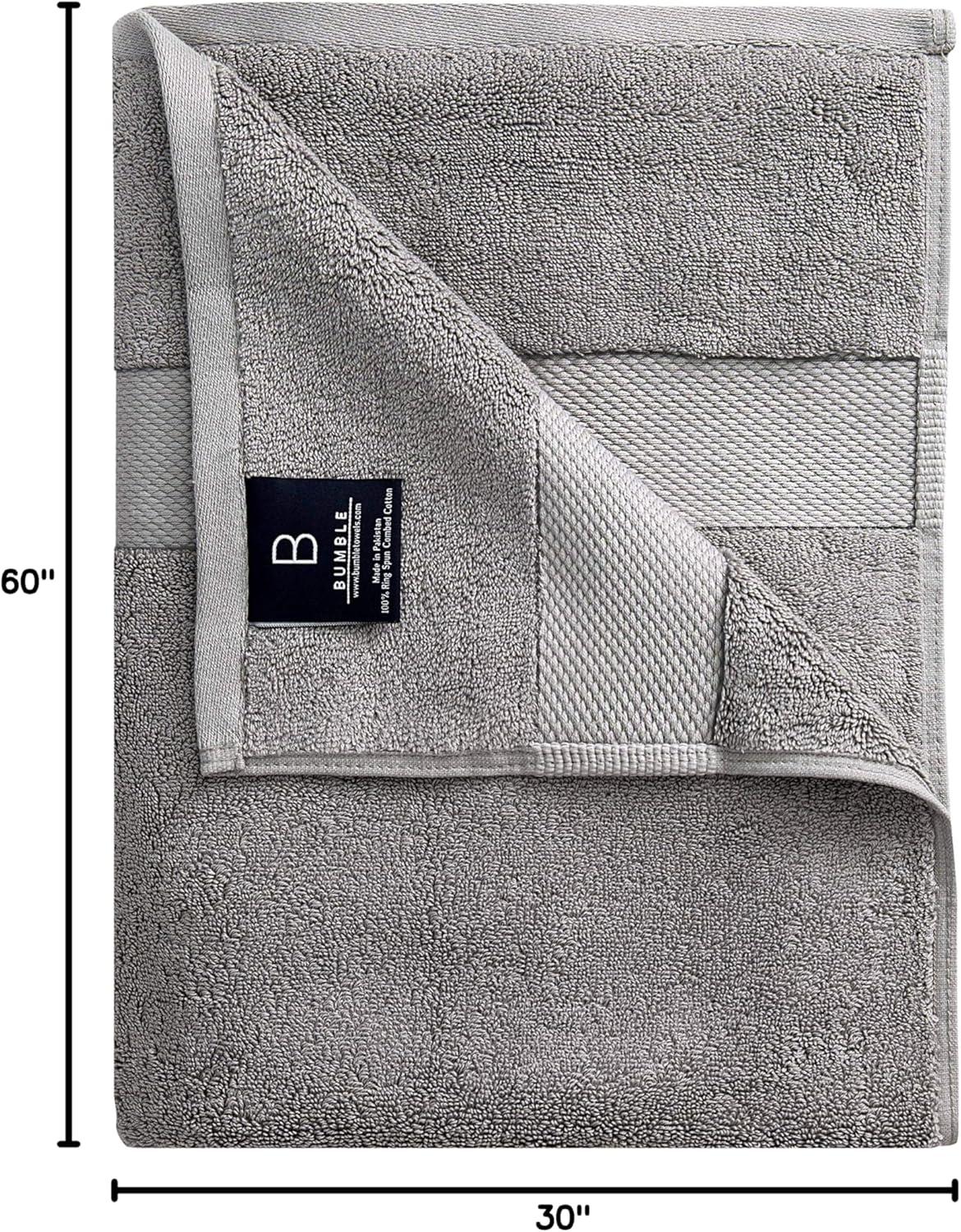 imageBumble Luxury Thick Bath Towels 30 x 60 Heavy Weight 100 Combed Cotton Ultra Soft amp Highly Absorbent Light Grey Bath Sheet 800 GSM 4 Pack