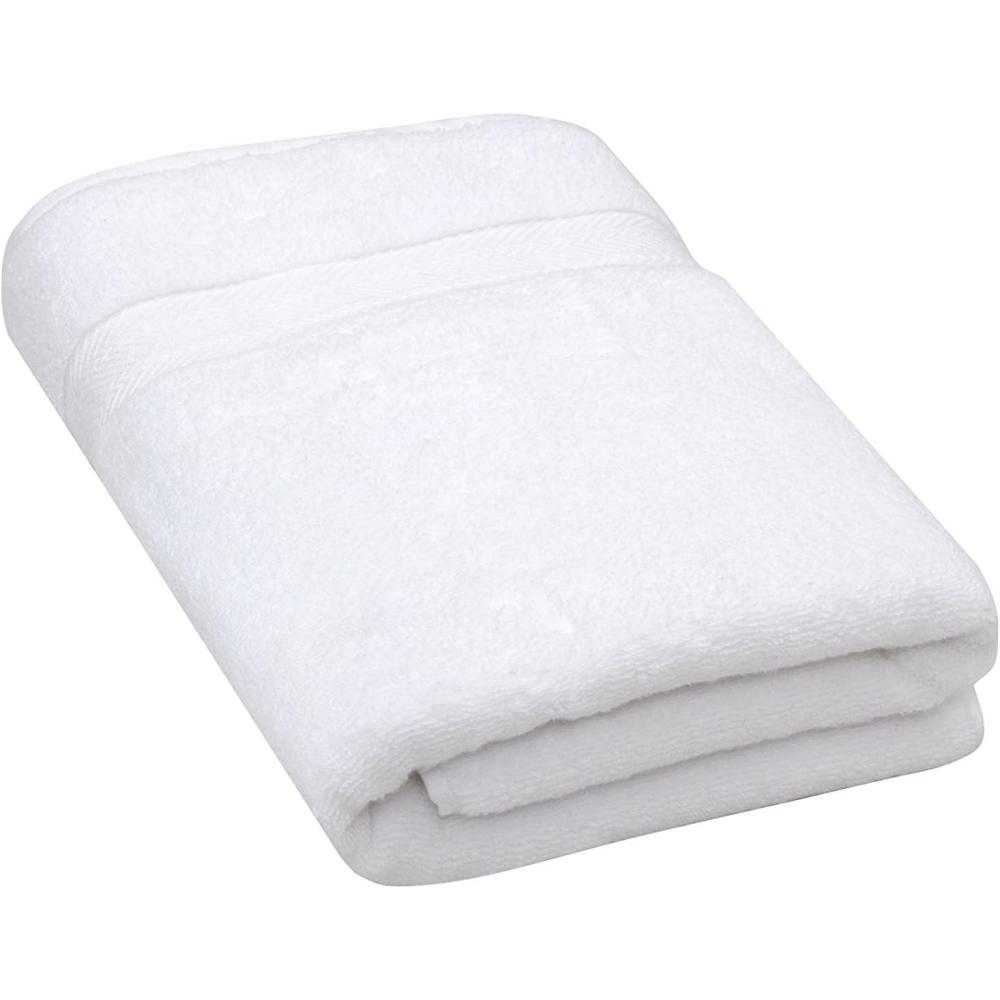 imageBloom Pima Zero Twist Bath Towel 27 x 54 Premium Ultra Soft High Absorbency Pima Cotton Quick Drying Luxury Spa Bath Towels 600 GSM Snow White 1 Pack
