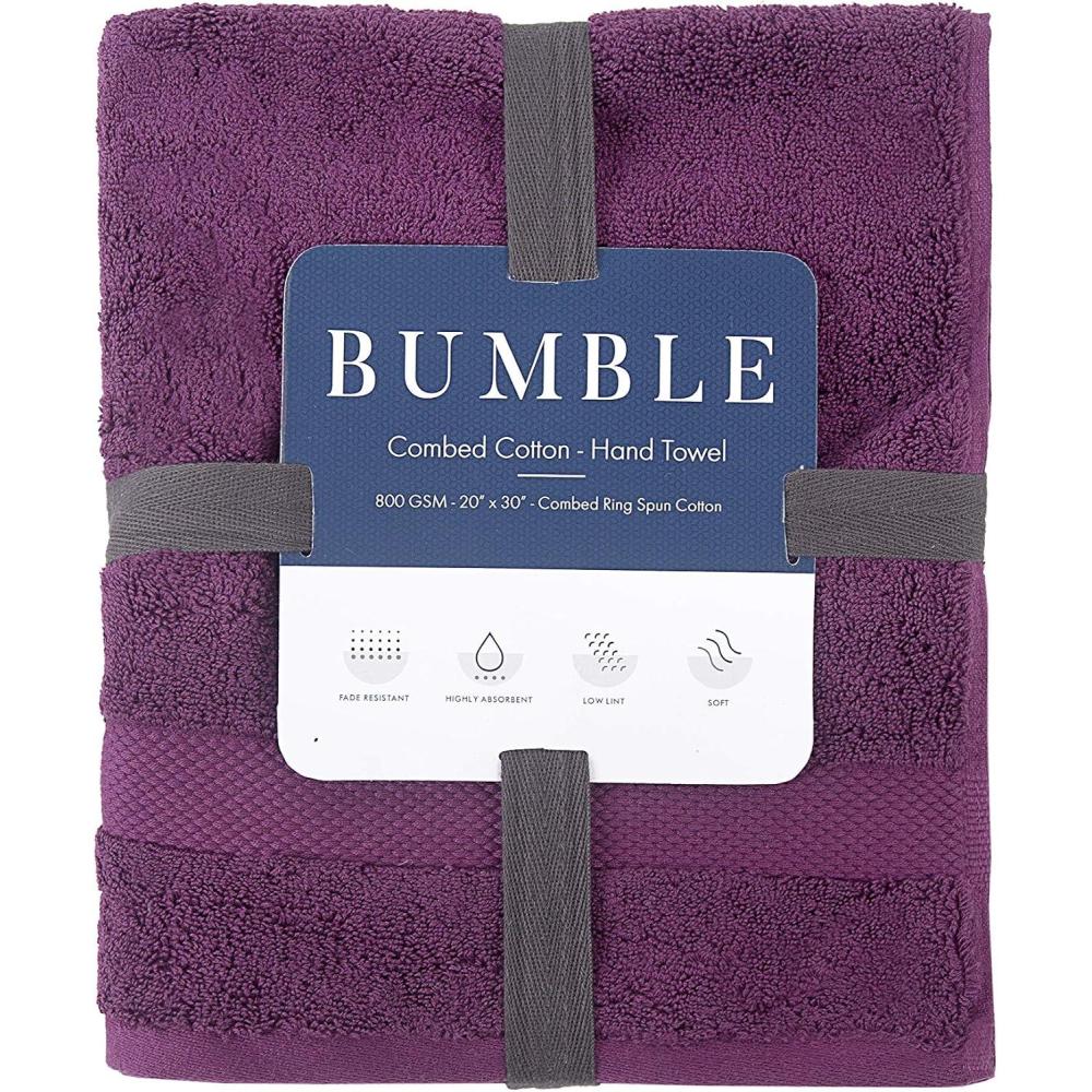 imageBumble Luxury Thick Hand Towel  20 x 30  Heavy Weight  Luxury Bath Towel  100 Combed Cotton  Ultra Soft amp Highly Absorbent  800 GSM  Violet Hand Towel  1 Pack