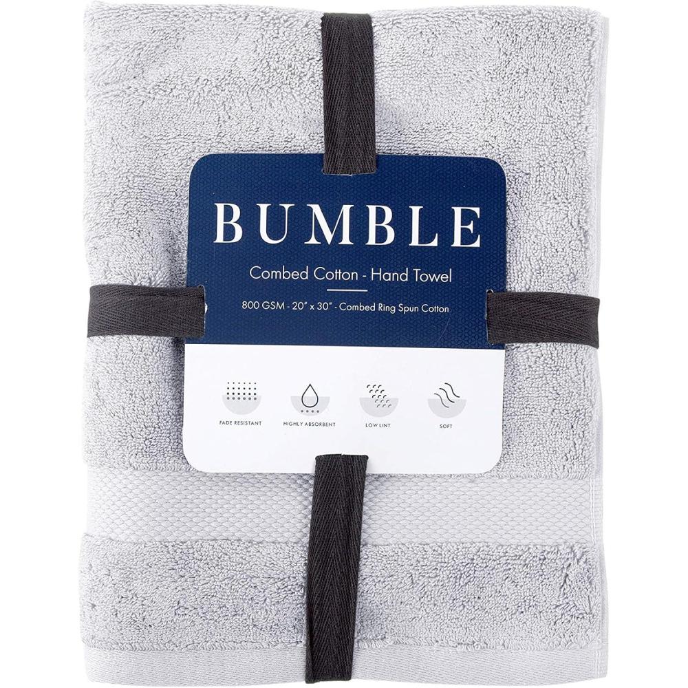 imageBumble Luxury Thick Hand Towel 20 x 30 Heavy Weight Luxury Bath Towel 100 Combed Cotton Ultra Soft amp Highly Absorbent 800 GSM White Hand Towel 1 Pack