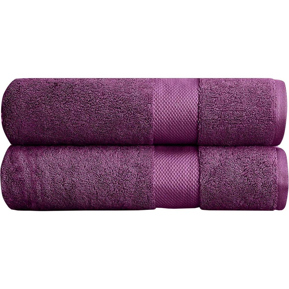 imageThick Luxury Bath Towels 30 x 60 Heavy Weight LargeBath Towels 100 Combed Cotton Ultra Soft amp Highly Absorbent 800 GSM Violet Bath Sheet 2 Pack