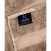 Blake Deluxe 7 Piece Bath Towel and Bath Mat Set – Densely Woven Premium Ultra Soft, High Absorbency Combed Cotton – Luxury Spa Bath Towels – 700 GSM (Tan)