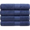 Luxury Oversized Bath Towels | 650 GSM, 34″ x 56″ | Hotel Quality, Soft & Highly Absorbent | Quick Dry, Thick, Combed Cotton Bathroom Towels | Sky Blue – 4 Pack(Denim)