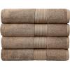 Luxury Oversized Bath Towels | 650 GSM, 34″ x 56″ | Hotel Quality, Soft & Highly Absorbent | Quick Dry, Thick, Combed Cotton Bathroom Towels | Sky Blue – 4 Pack(Mocha)