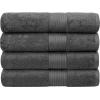 Luxury Oversized Bath Towels | 650 GSM, 34″ x 56″ | Hotel Quality, Soft & Highly Absorbent | Quick Dry, Thick, Combed Cotton Bathroom Towels | Sky Blue – 4 Pack(Dark Grey)
