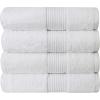 Luxury Oversized Bath Towels | 650 GSM, 34″ x 56″ | Hotel Quality, Soft & Highly Absorbent | Quick Dry, Thick, Combed Cotton Bathroom Towels | Sky Blue – 4 Pack(White)