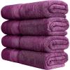 Luxury Thick Oversized Bath Towels – 30′ x 60′ | 100% Combed Cotton | Ultra Soft & Highly Absorbent | 800 GSM | Violet Bath Sheet – 4 Pack