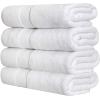 Luxury Thick Oversized Bath Towels – 30′ x 60′ | Heavy Weight Extra Large | 100% Combed Cotton | Ultra Soft & Highly Absorbent | 800 GSM | White Bath Sheet – 4 Pack
