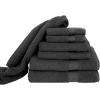 Blake Deluxe 7 Piece Bath Towel and Bath Mat Set – Densely Woven Premium Ultra Soft, High Absorbency Combed Cotton – Luxury Spa Bath Towels – 700 GSM (Dark Grey)