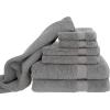 Blake Deluxe 7 Piece Bath Towel and Bath Mat Set – Densely Woven Premium Ultra Soft, High Absorbency Combed Cotton – Luxury Spa Bath Towels – 700 GSM (Light Grey)