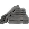Blake Deluxe 7 Piece Bath Towel and Bath Mat Set – Densely Woven Premium Ultra Soft, High Absorbency Combed Cotton – Luxury Spa Bath Towels – 700 GSM (Medium Grey)