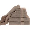 Blake Deluxe 7 Piece Bath Towel and Bath Mat Set – Densely Woven Premium Ultra Soft, High Absorbency Combed Cotton – Luxury Spa Bath Towels – 700 GSM (Tan)