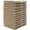 Bumble Luxury Plush Wash Cloth Set – 13” x 13” Premium 12 Pack Wash Cloth Set – Ultra Soft, Highly Absorbent 800 GSM Heavy Weight Combed Cotton (Beige)