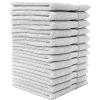 Bumble Luxury Wash Cloth Set of 12/12” x 12” Premium Wash Cloth/Ultra Soft, Highly Absorbent 800 GSM Heavy Weight Combed Cotton (Light Grey, 12 Pack Washcloths)