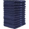 Bumble Luxury Wash Cloth Set of 12/12” x 12” Premium Wash Cloth/Ultra Soft, Highly Absorbent 800 GSM Heavy Weight Combed Cotton (Navy, 12 Pack Washcloths)