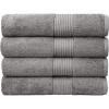 Luxury Oversized Bath Towels | 650 GSM, 34″ x 56″ | Hotel Quality, Soft & Highly Absorbent | Quick Dry, Thick, Combed Cotton Bathroom Towels | Sky Blue – 4 Pack(Grey)