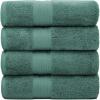 Luxury Oversized Bath Towels | 650 GSM, 34″ x 56″ | Hotel Quality, Soft & Highly Absorbent | Quick Dry, Thick, Combed Cotton Bathroom Towels | Sky Blue – 4 Pack(Deepteal)