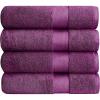 Luxury Thick Oversized Bath Towels – 30′ x 60′ | 100% Combed Cotton | Ultra Soft & Highly Absorbent | 800 GSM | Violet Bath Sheet – 4 Pack