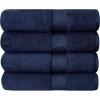 Luxury Thick Oversized Bath Towels – 30′ x 60′ | Extra Large | 100% Combed Cotton | Ultra Soft & Highly Absorbent | 800 GSM | Navy Bath Sheet – 4 Pack