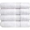 imageLuxury Thick Oversized Bath Towels  30 x 60  Heavy Weight Extra Large  100 Combed Cotton  Ultra Soft amp Highly Absorbent  800 GSM  White Bath Sheet  4 Pack