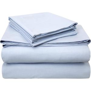 Bumble Luxury Percale 4 Piece Bed Sheet Set – 100% USA Grown Best Pima Cotton Sheets – Ultra Crisp, Smooth Finish Cooling Sheets – Classy Supima Cotton Sheets – King Size, Sky Blue