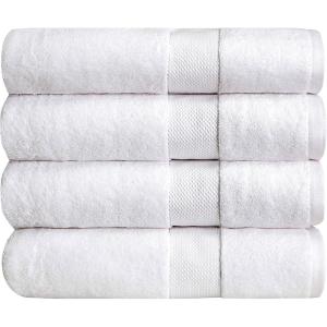 Luxury Thick Oversized Bath Towels – 30′ x 60′ | Heavy Weight Extra Large | 100% Combed Cotton | Ultra Soft & Highly Absorbent | 800 GSM | White Bath Sheet – 4 Pack
