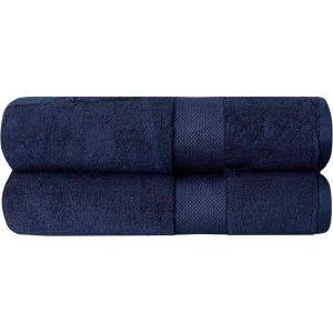 Thick Luxury Bath Towels – 30” x 60” | Heavy Weight | LargeBath Towels | 100% Combed Cotton | Ultra Soft & Highly Absorbent | 800 GSM | Navy Bath Sheet – 2 Pack