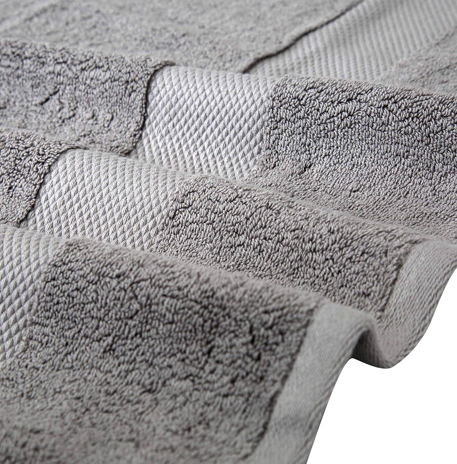 imageThick Luxury Bath Towels 30 x 60 Heavy Weight LargeBath Towels 100 Combed Cotton Ultra Soft amp Highly Absorbent 800 GSM Light Grey Bath Sheet 2 Pack