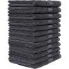 Bumble Luxury Wash Cloth Set of 12/12” x 12” Premium Wash Cloth/Ultra Soft, Highly Absorbent 800 GSM Heavy Weight Combed Cotton (Grey, 12 Pack Washcloths)