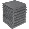 Premium Kitchen Towels (16”x 25”, 6 Pack) | Large Cotton Kitchen Hand Towels | Dish Towels | Diagonal Weave Design | 445 GSM Highly Absorbent Tea Towels Set with Hanging Loop | Grey(Grey)