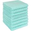 Premium Kitchen Towels (16”x 25”, 6 Pack) | Large Cotton Kitchen Hand Towels | Dish Towels | Diagonal Weave Design | 445 GSM Highly Absorbent Tea Towels Set with Hanging Loop | Grey(Aqua)