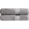 Thick Luxury Bath Towels – 30” x 60” | Heavy Weight | LargeBath Towels | 100% Combed Cotton | Ultra Soft & Highly Absorbent | 800 GSM | Light Grey Bath Sheet – 2 Pack