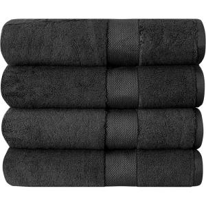 Luxury Thick Oversized Bath Towels – 30′ x 60′ | Extra Large | 100% Combed Cotton | Ultra Soft & Highly Absorbent | 800 GSM | Grey Bath Sheet – 4 Pack