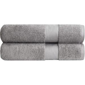 Thick Luxury Bath Towels – 30” x 60” | Heavy Weight | LargeBath Towels | 100% Combed Cotton | Ultra Soft & Highly Absorbent | 800 GSM | Light Grey Bath Sheet – 2 Pack