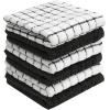 Bumble Kitchen Towels | 100% Cotton Dish Towels with Hanging Loop | 16″x 28″ | 380GSM | Absorbent Kitchen Towel Set | 6 Pack, Aqua(Black)