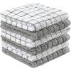 Bumble Kitchen Towels | 100% Cotton Dish Towels with Hanging Loop | 16″x 28″ | 380GSM | Absorbent Kitchen Towel Set | 6 Pack, Aqua(Grey)