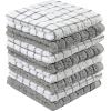 Bumble Kitchen Towels | 100% Cotton Dish Towels with Hanging Loop | 16″x 28″ | 380GSM | Absorbent Kitchen Towel Set | 6 Pack, Aqua(Grey)