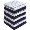 Bumble Kitchen Towels | 100% Cotton Dish Towels with Hanging Loop | 16″x 28″ | 380GSM | Absorbent Kitchen Towel Set | 6 Pack, Aqua(Navy)