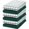 Bumble Kitchen Towels | 100% Cotton Dish Towels with Hanging Loop | 16″x 28″ | 380GSM | Absorbent Kitchen Towel Set | 6 Pack, Aqua(Green)
