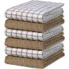 Bumble Kitchen Towels | 100% Cotton Dish Towels with Hanging Loop | 16″x 28″ | 380GSM | Absorbent Kitchen Towel Set | 6 Pack, Aqua(Tan)
