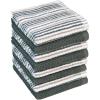 Kitchen Towels 16”x 26” – 6 Pack | Large Cotton Dish Towels | Popcorn Stripe Design | 430 GSM Highly Absorbent with Hanging Loop | Gray(Grey)