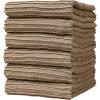 Premium Kitchen Towels (16”x 28”, 6 Pack), 3 pc Yarn Dyed + 3 Solid – Multiple Kitchen Towel Set Design – 380 GSM Highly Absorbent Tea Towels Set with Hanging Loop (Tan,Weave Design)(Tan)
