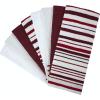 Premium Kitchen Towels (16”x 28”, 6 Pack), 3 pc Yarn Dyed + 3 Solid – Multiple Kitchen Towel Set Design – 380 GSM Highly Absorbent Tea Towels Set with Hanging Loop (Tan,Weave Design)(Red)