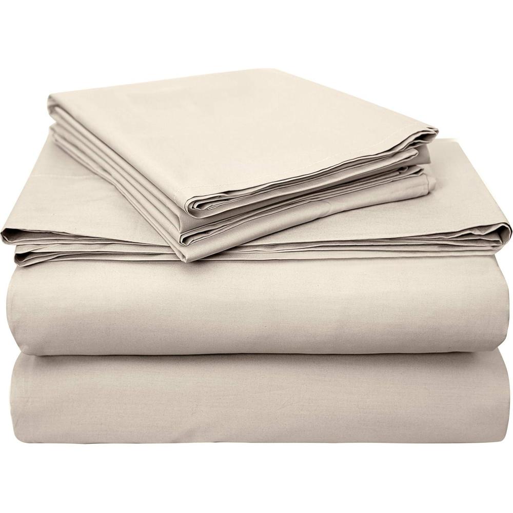 imageBumble Towels Classic Luxury USA Pima Cotton Percale Bed Sheet Set 100 USA Pima Cotton Ultra Crisp Smooth Finish Plush Sheets Taupe California King